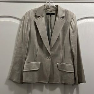 EUC Lida Baday silver blazer style single button silk and wool blend jac…